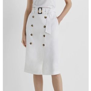 Club Monaco Belted Linen Blend Pencil Skirt size 10